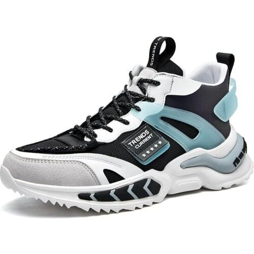 New fashion outdoor leisure sports mens shoes large size increase running sports mens shoes casual dad shoes mens tide shoes