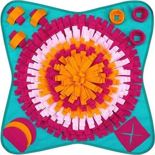Dog Snuffle Mat Pet Sniffing Training Blanket Detachable Fleece Pads Dog Mat Relieve Stress Nosework Puzzle Toy Pet Nose Pad