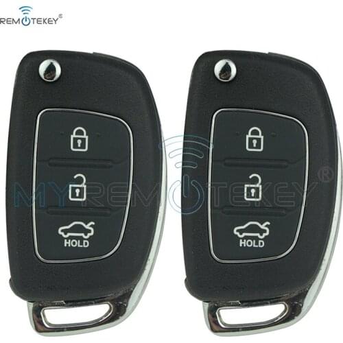 Remtekey 2pcs 3 Button TOY49 blade for Hyundai I20 I30 Elantra Genesis 2012-2014 Flip Smart Remote Car Key Shell