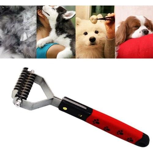 Pet multi-tooth knot scalp antipruritic shearing combing dog hair clean comb dog bathing comb Stainless steel pet hair comb