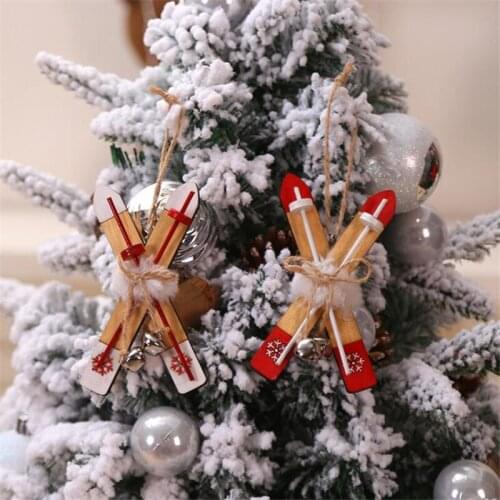 Christmas Ornaments Fashion Sleigh Wooden Christmas Tree Pendant Window Christmas Tree Decoration Ornaments