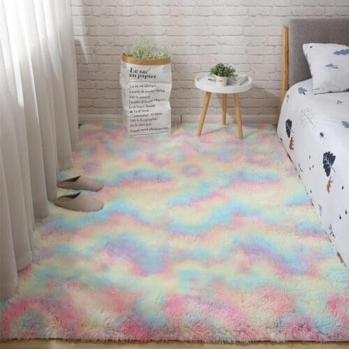 Nordic variegated tie-dyed gradient carpet bedroom bedside rug large area living room carpet pattern beautiful and fresh mat