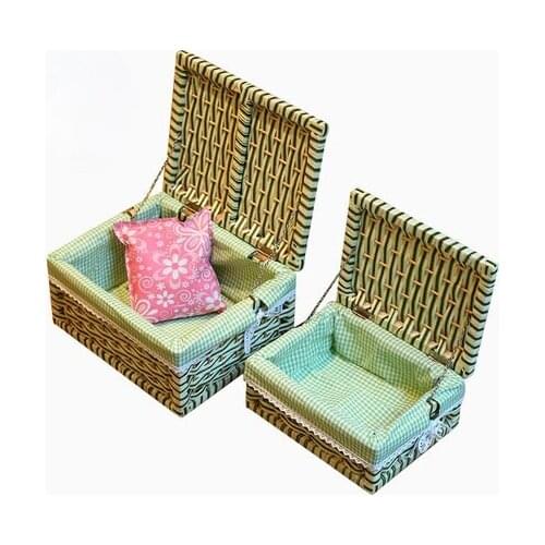 The high-end handmade paper series storage basket with lid, storage basket, rattan wicker basket underwear box free shipping