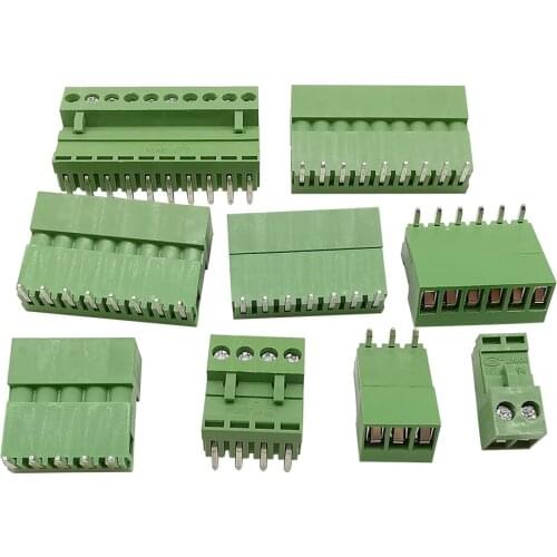 40Pcs/20sets HT3.96mm Pitch PCB Screw Terminal Blocks Male Female Connectors Right Angle Cable Wire Block 2/3/4/5//7/8/9/10Pin