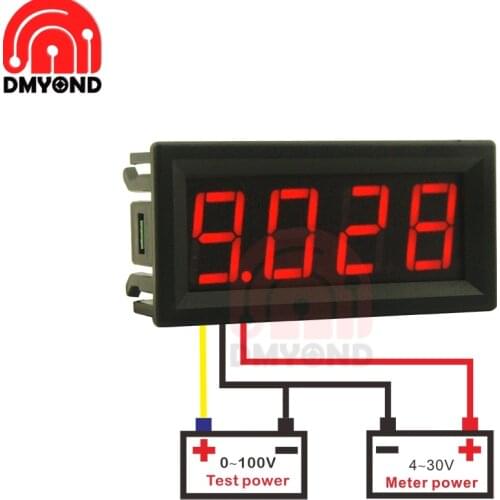 0.56" Mini LED Digital Voltmeter Voltage Meter Car 100V Volt Voltage Meter Car Motorcycle Volt Tester Detector Capacity Monitor