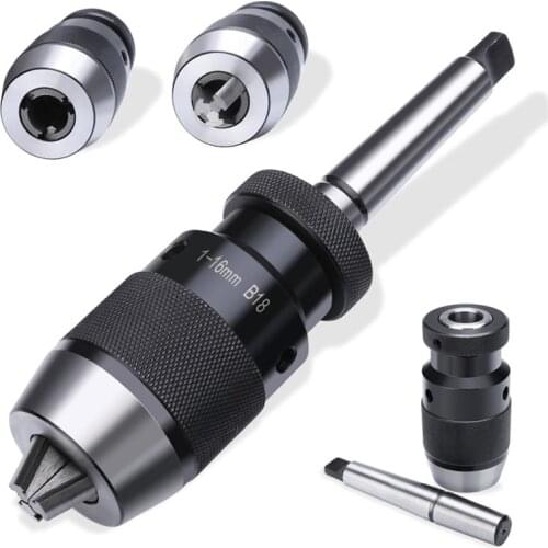 1-16mm MT2 Accessories Lathe Tool MT2-B16 Arbor Live Center Drill Chuck Durable Taper Steel Self Tighten Keyless Portable