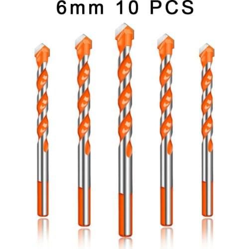 10Pcs Triangle Drill Bit Multifunctional Hand Tool 6mm For Metal Wood Glass Steel Wood Hole Cutter Cone Drill