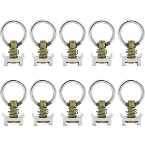 10Pcs Single Stud Fitting Tie Down Anchor Quick hook clip With Round Release Ring Spring Bolt Airline For L Track Logistic Track