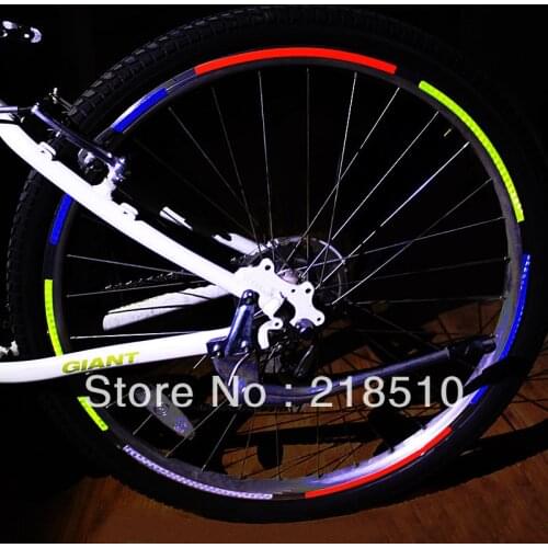 12 Sheets = 96 strips Reflective Sticker Warning Sticker Decal for Bicycle Rims Special offer - Color Assorted