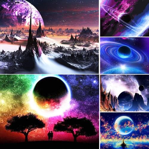 5D DIY Diamond Painting Full Square Space Cross Stitch Kit Embroidery Diamond Mosaic Landscape Set Picture of Rhinestones Gift