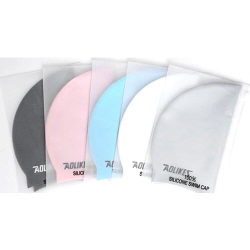 Aolikes 1 PC Men Women Unisex Waterproof Silicone Swimming Cap Hat Pure Color Anti-slip Stretch Waterproof Swim Equipment