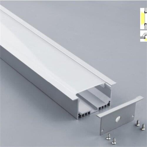 High quality aluminum channel with milky cover and end caps and clips 2m/pcs 26m/lot