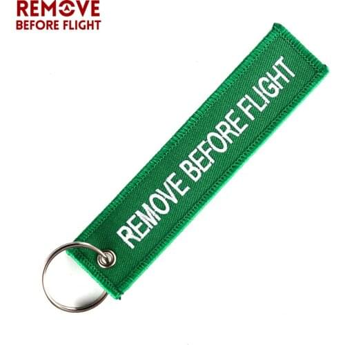 Remove Before Flight Chaveiro for Cars Green Key Fobs OEM Keychain Jewelry for Aviation Gift Tag Embroidery Key Chains Holder