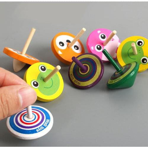 Wooden Colorful Fidget Spinner Toys Novelty Spinning Top Kids Wood Gyro Toys For Kids Adults Stress Relief Toys Childrens Gift
