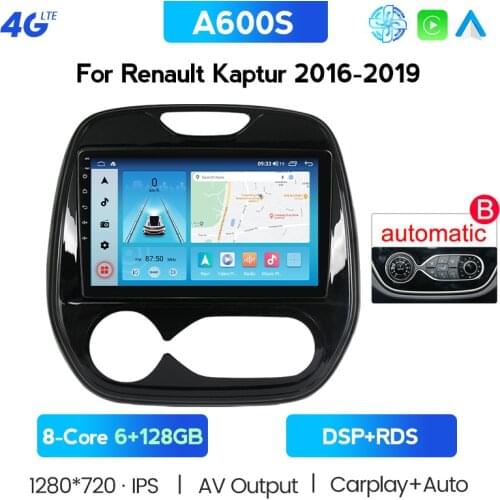 DSP 9'' IPS Android 10.0 Car Multimedia Auto Radio For Renault Captur CLIO 2011 2014 2015 2016-2018 Kaptur QM3 Manual A/C GPS AM