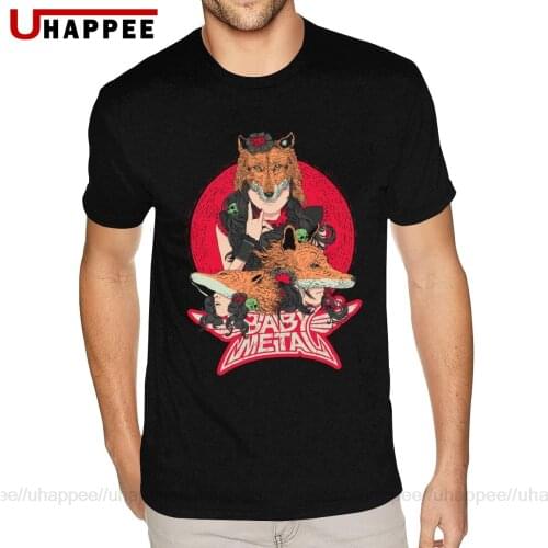 Grey Babymetal Band Heavy Metal Music Tees for Men Custom Printing Short Sleeve Full Cotton O Neck Tees