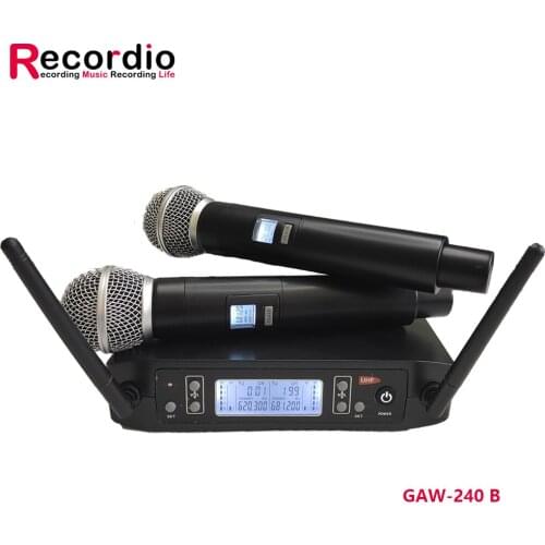 GAW-240 Professional UHF Dual Channels Handheld Long Range Wireless Microphone With High Quality