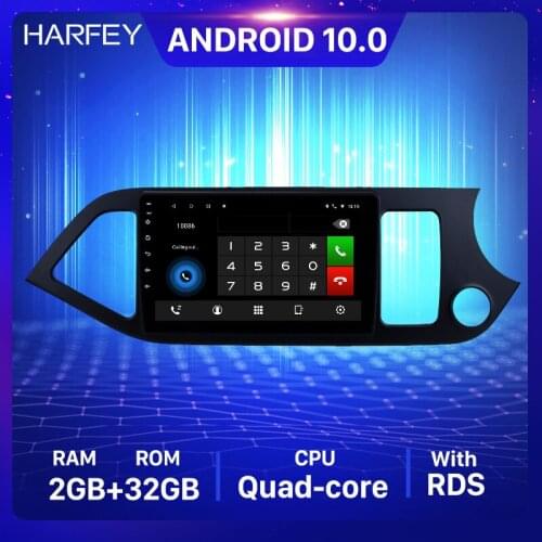 Harfey Android 10.0 9inch Car Radio GPS Multimedia Player for 2011 2012 2013 2014 KIA Picanto Morning