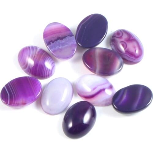 10pcs Oval Purple Agate Decoration Flatback Cabochon Scrapbooking Charms For Jewelry Making Findings Accessories Diy