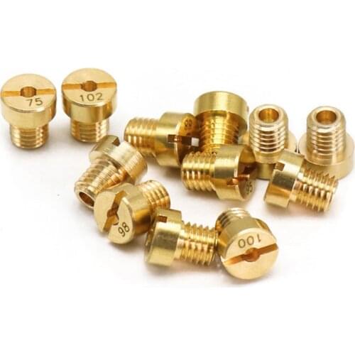 12PCS/Set M5 Motorcycle Carburetor Main Jet Thread Replacement #45-72 #75-102 Motorized Bicycle PHBG AD/DS Racing