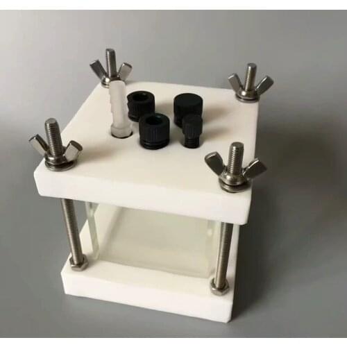 Quartz electrolytic cell/photoelectrochemical cell (50*50*50mm; sealed)