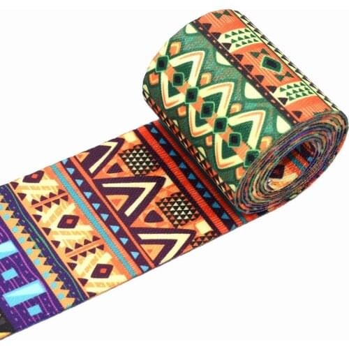 50mm Colorful Ethnic Pattern Webbing,Webbing Belt Polyester Knapsack Strapping Bag Crafts Sewing Accessories for Bag Strap