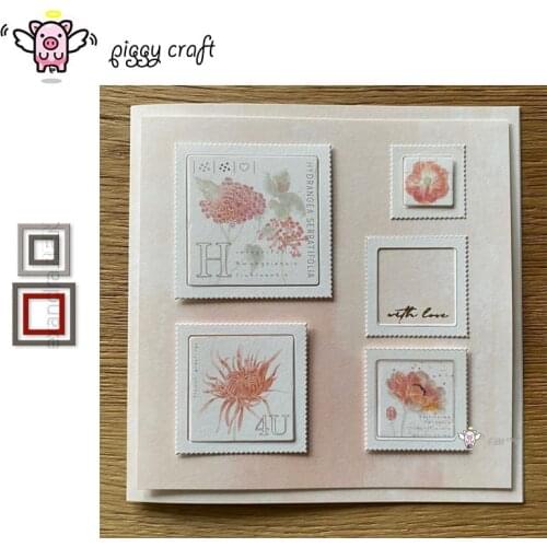 Piggy Craft metal cutting dies cut die mold Gear square frame Scrapbook paper craft knife mould blade punch stencils dies