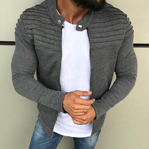 Mens Baseball Jackets Spring Autumn Casual Coats Solid Mens Sportswear Stand Collar Slim Male Bomber Jackets coat M-3XL