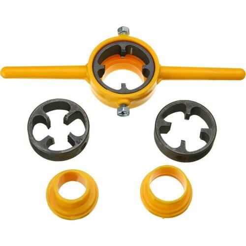 6pcs 1/2 3/4 1 Inch Hand Tool Easy Apply Plastic Pipe Threader Powerful Screw Die Set For Pumps PVC Thread Tool Maker Manual