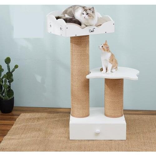 New Sisal Cat Furniture Scratching Post, Wooden Cat Bed With Storage Space, Cat Litter,pet Cat