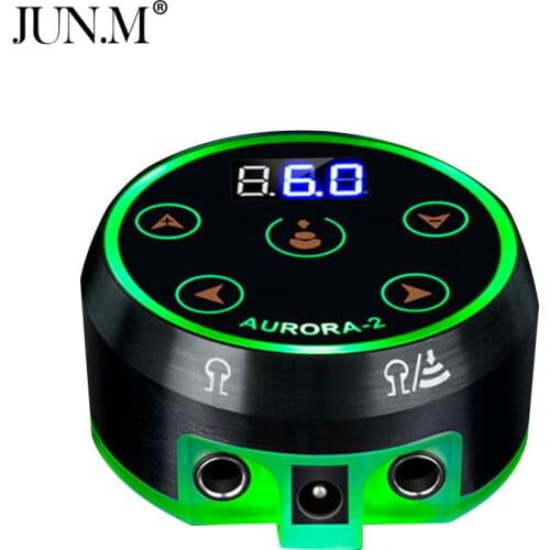 Newest Hot Sale Black/Sliver Professional Aurora II Tattoo Power Supply With Power Adaptor For Coil & Rotary Tattoo Machines-B5