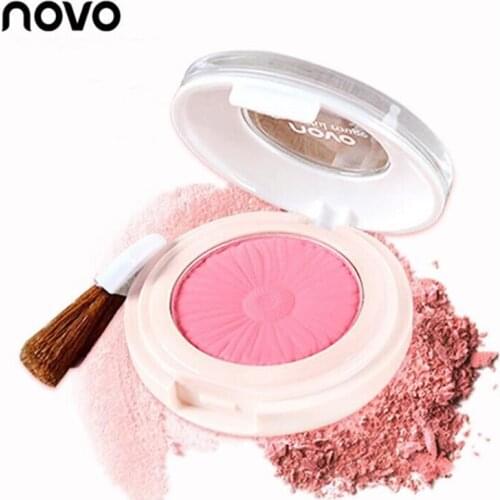 NOVO Color Blusher Face Makeup Beauty Cosmetics Powder Palette Natural makeup with brush mirror Beautiful silky rouge temptation