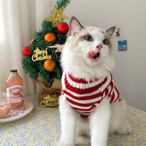 New Year Autumn Winter Sweater Teddy Small Dog Cat Warm Clothes Pet For Kitten Puppy Clothing Lovely Hoodies Cute Pet Costume