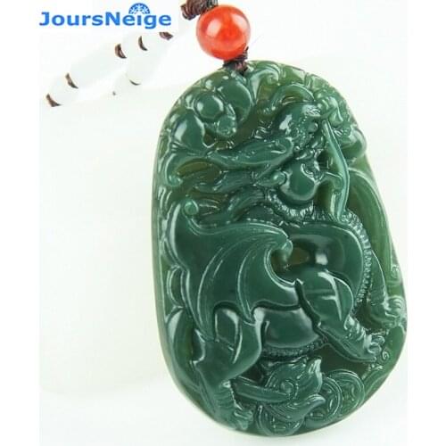 JoursNeige Natural Green Stone Pendants Unicorn pendant for Women Men Fashion Jewelry Accessories