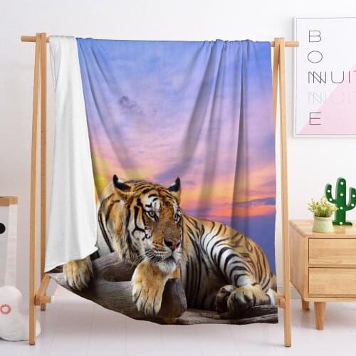 High beauty tiger and lion beach fuzzy custom blanket throw cover h pink fluffy weighted tapestry blanket for beds