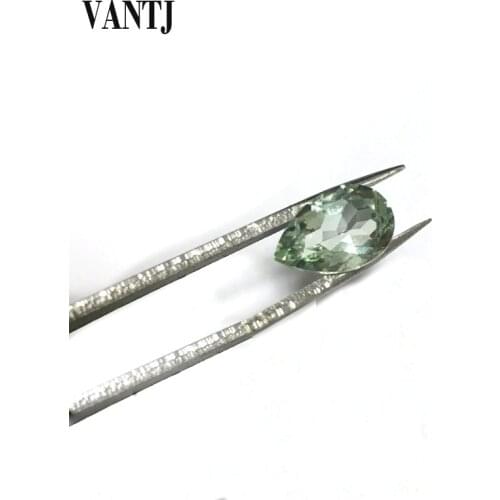 Vantj Real Natural Green Amethyst Loose Gemstone Pear Cut For Silver Gold Ring Mounting Fine Jewelry Women Party Gift