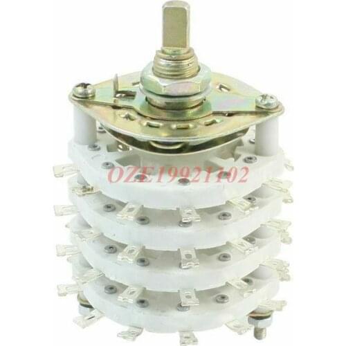 1PC 4 Deck Band Channel Rotary Switch Selector 4P6T 4P7T 4P8T 4P10T 4P11T 8P5T 6mm Shaft 48pins