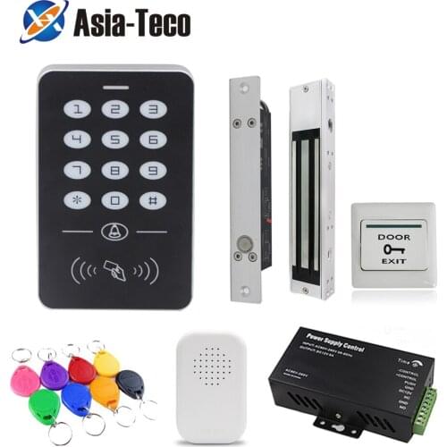 Door Access Control System Kit with keys keyboard Power Supply door lock electronic 180KG RFID Access Control Keypad