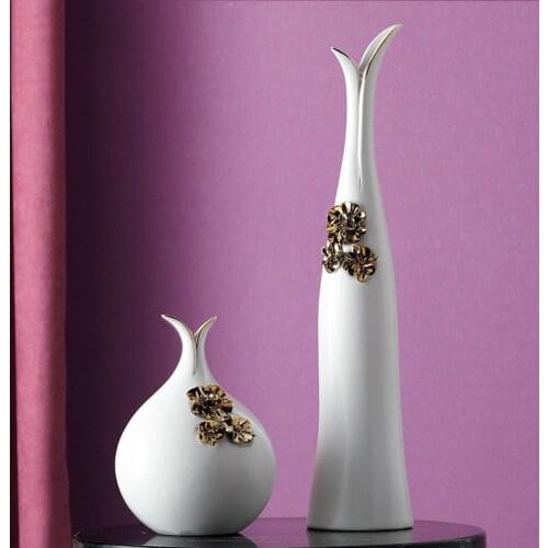 Modern Ceramic Vase Simulation Flower Ornaments Home Livingroom Desktop Furnishing Decoration Porch Coffee Table Figurines Craft