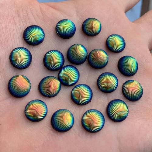 10mm Resin AB Shells Rhinestones Crystals Flat back Stones DIY Accessories for Wedding decoration160pcs -B44