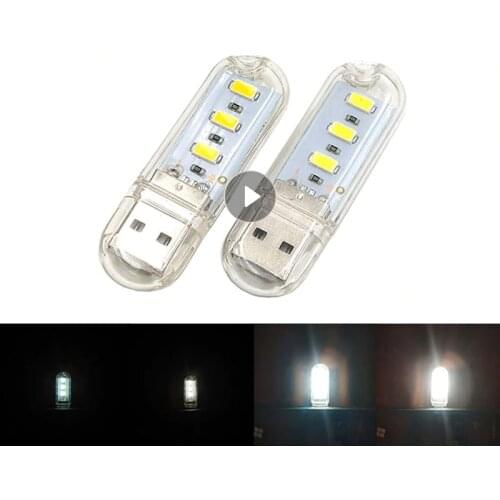 LED Highlight Mini USB Night Light U Disk Computer Desk Lamp Reading Lamps Colorful Mini Book Lights Power Bank Powered Camping