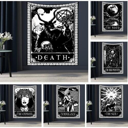 Tarot Tapestry Wall Hanging Witchcraft Divination Bed Sheet Beach Mat Bohemian Hippie TAPIZ Wall Home Decor