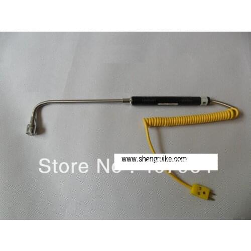 90 Degree Surface thermocouple K Type with Spring Coil cable and Miniature connector free Shipping