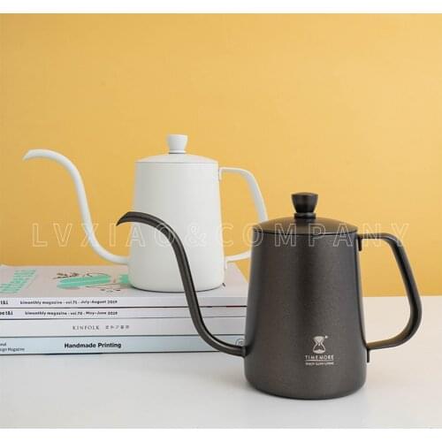 Timemore Fish03 Pour Over Kettle Coffee Drip Pot with Lid Long Necked Drip Tea Kettle for Drip Coffee 90° Vertical Water Flow