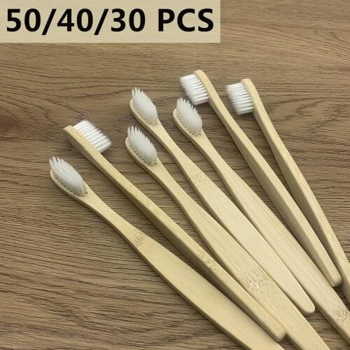 50/40/20Pack Colorful soft bristles Biodegradable bamboo toothbrushes eco-friendly Oral Care tooth brush wooden cepillo bambu