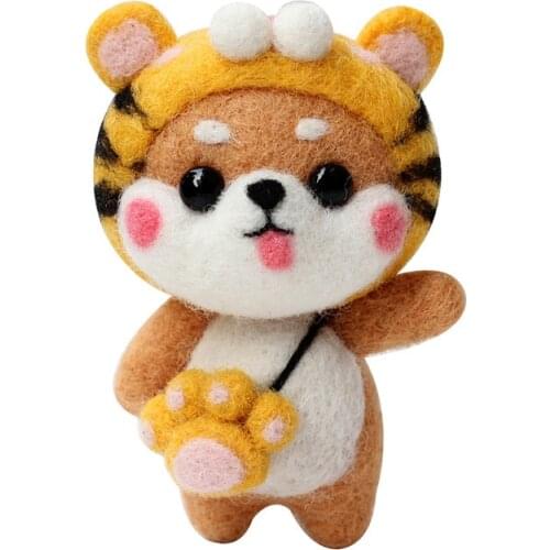 1Pcs Multiple Animal Pendants Cartoon Set Wool Needlepoint Kit Wool Felt Needle Felting Keychain Craft Needlecraft DIY Hand
