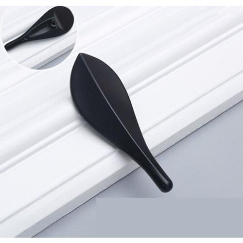 Nordic Style Brass Color Matte Black Gold Leaf shaped hole pitch 32mm Cabinet Knob Door Pull Furniture Handles 1PC