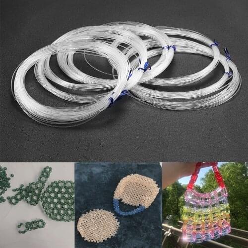 10-65M/Roll Transparent Crystal Non-stretch Wire 0.4-1mm Thread Beading String Cord Needlework Supplies for DIY Jewelry Making