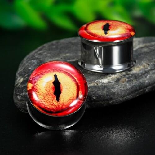 KUBOOZ 2PCS Ear Piercing Tunnel Stainless Steel Stretcher Double Flared Earrings Gauges Fashion Body Jewelry Expander Women Men