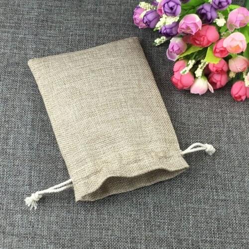 20x30cm Fashion Natural Gifts Jute Bag Cotton Thread Drawstring Bags Jewelry Packaging Display For Wedding/Party/Birthday Pouch